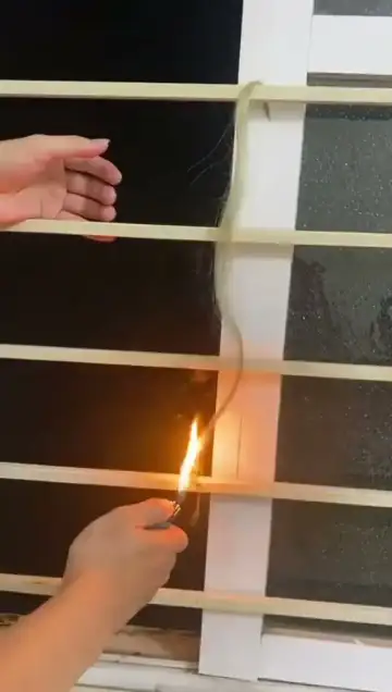 Burn test on a hair strand